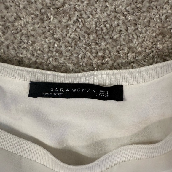 ZARA Woman beautiful Coquette Romantic White Flutter Sleeve Blouse Ruffle Sleeve - Picture 5 of 5